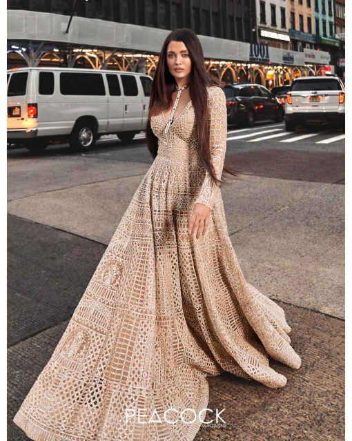 Aishwarya Rai Bachchan Beige Anarkali