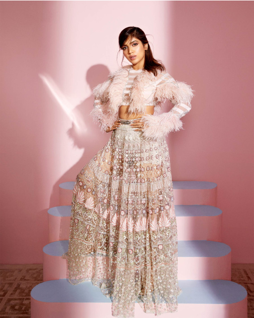 BHUMI PEDNEKAR IVORY-BASED LEHENGA SET