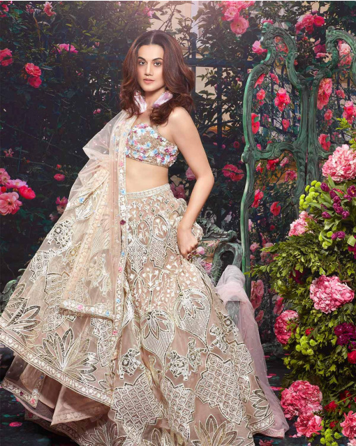 Taapsee Pannu Pink Embroider Design Lehenga Set