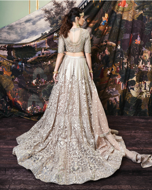 Demi Beige-Hued, Trail Lehenga Set
