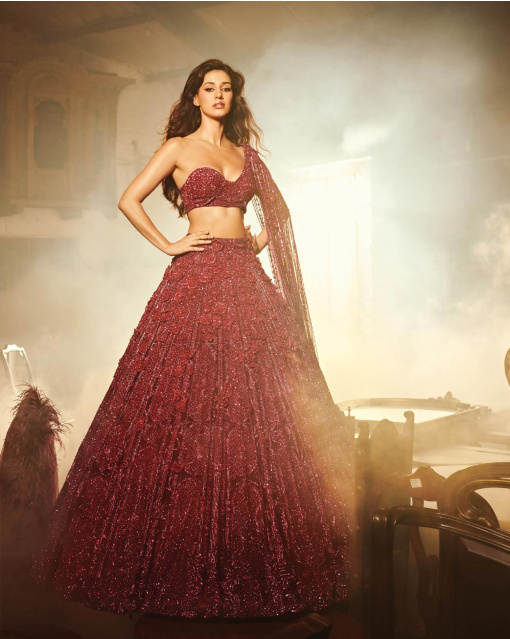 DISHA PATANI TRUE RED-HUED LEHENGA