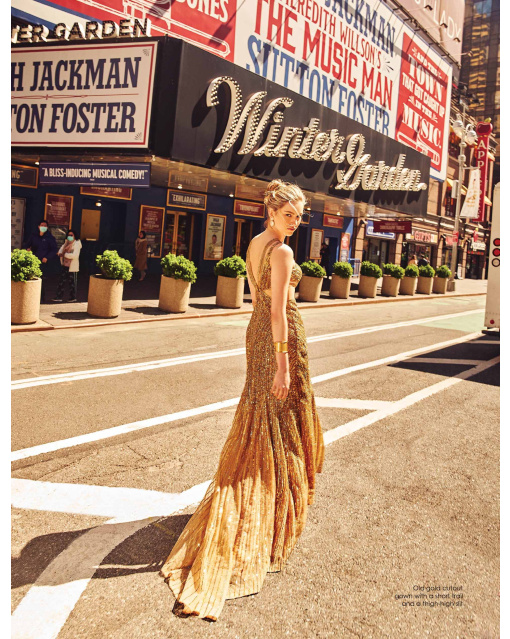 Old gold cutout gown