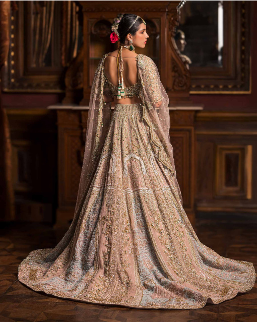 Scarlett Faded Powder Pink Lehenga Set With Embellished Details