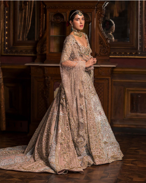 Scarlett Faded Powder Pink Lehenga Set With Embellished Details