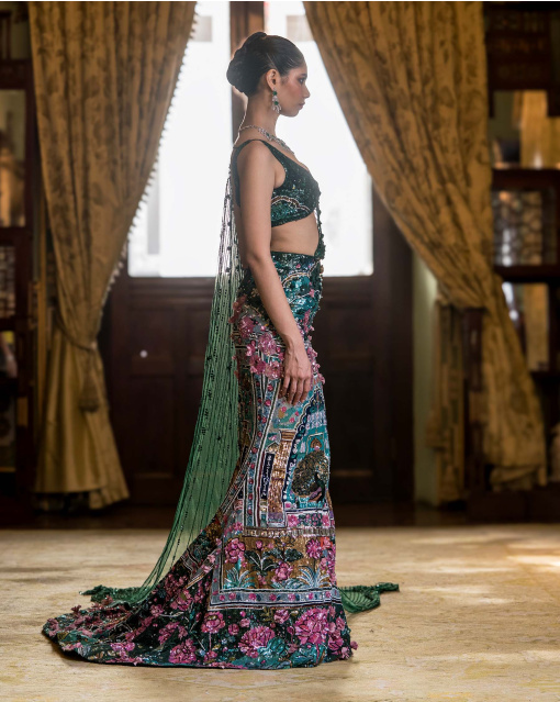 Fabiola multicoloured fitted Lehenga set