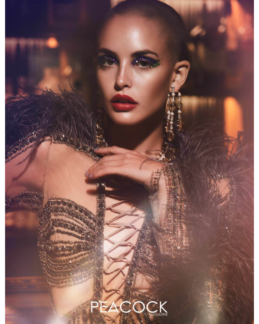 FASHION DUJOUR GOLD FEATHER WORK GOWN