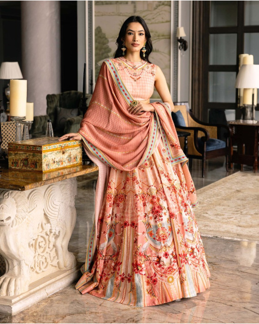 DELIA PRINTED LEHENGA SET