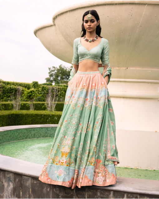 PIXI PRINTED LEHENGA SET