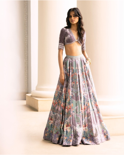 NESOI PRINTED LEHENGA SET