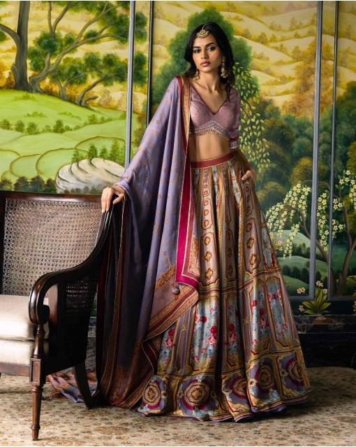 EOS PRINTED LEHENGA SET