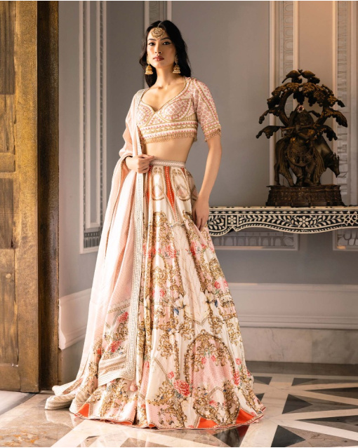 DORIS PRINTED LEHENGA SET