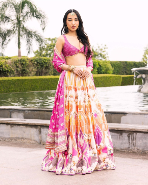 CALLIOPE PRINTED LEHENGA SET