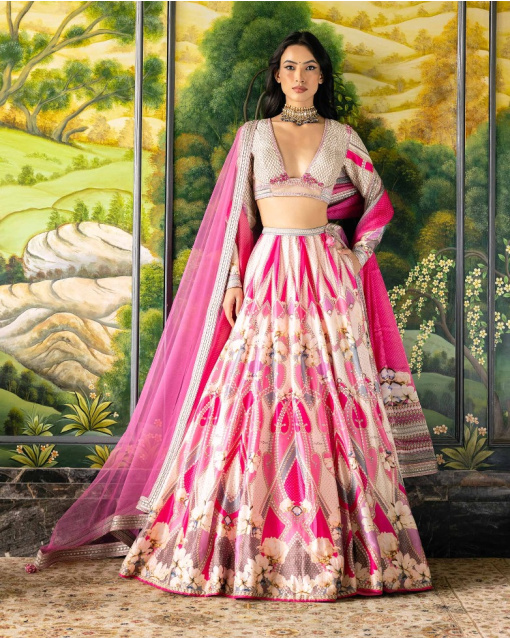 AURA PRINTED LEHENGA SET