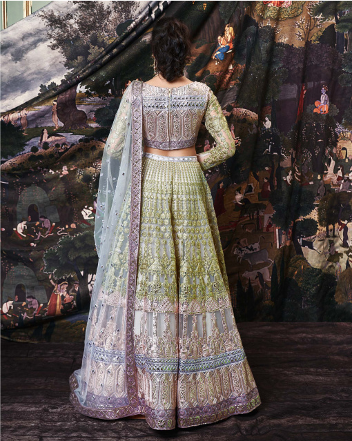 Hayley Light Grey, Tulle Lehenga Set