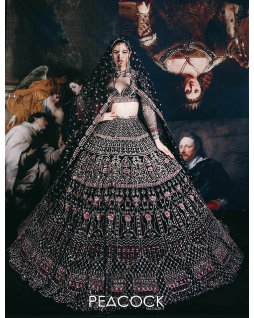 ICW Couture Black Bridal Lehenga Set
