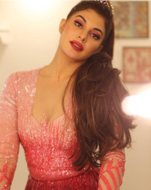 Jacqueline Fernandez Pink Embroidered Gown