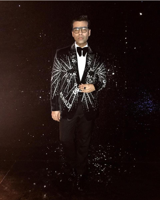 Karan Johar in Cut bead, blazer jacket