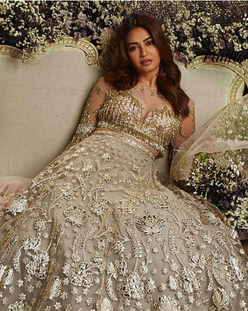 Kriti  Foil Work Gold Lehenga