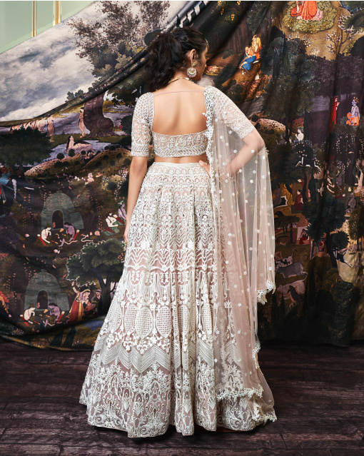 Leia Old Rose, Golden Foil Work Lehenga Set