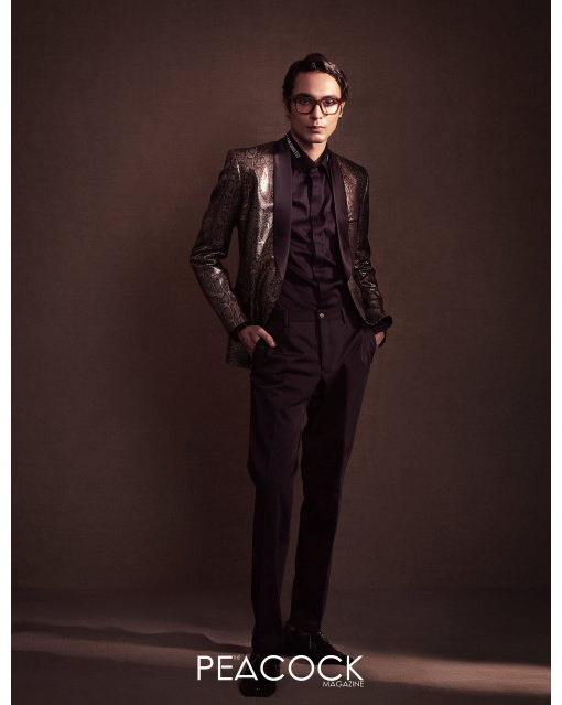 Noir Classic Blazer With Satin Collar