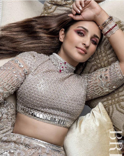 Parineeti Chopra Silver Embroidered Lehenga Set