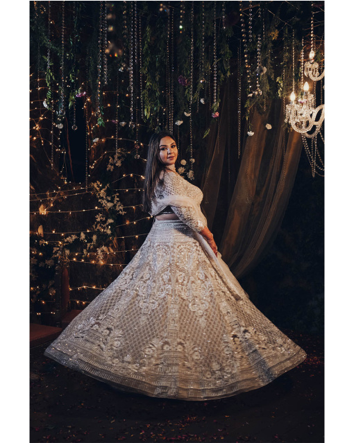 Priyanka Parkash Silver  Embroidered Lehenga Set