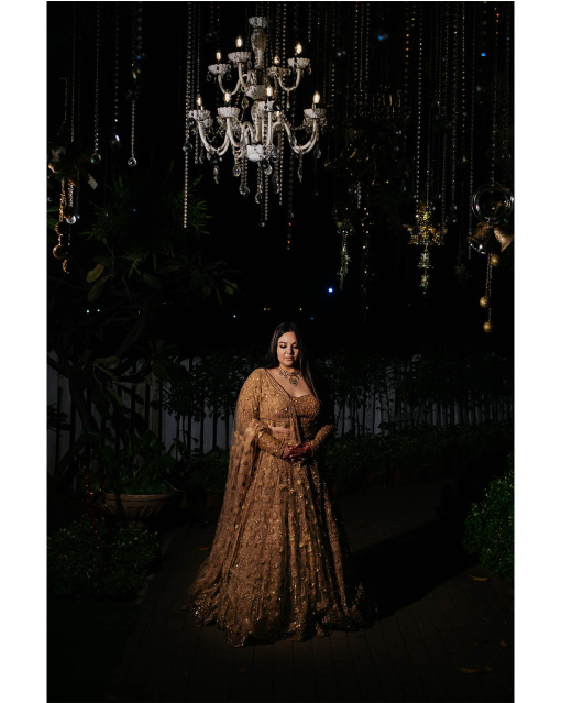 Priyanka Parkash Gold Embroidered Lehenga Set