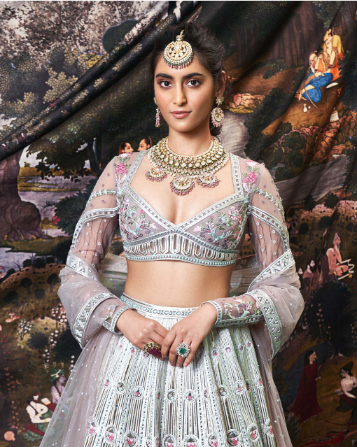 Serena Mauve Tulle Lehenga Set