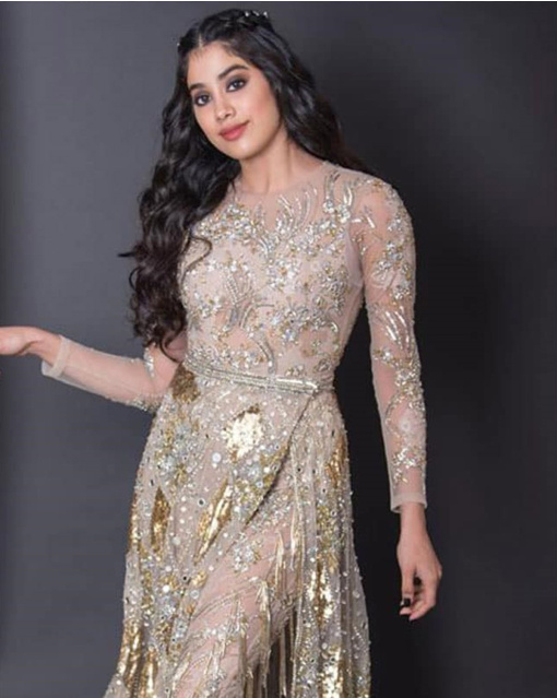 Janhvi Kapoor  Golden Pink Jumpsuit