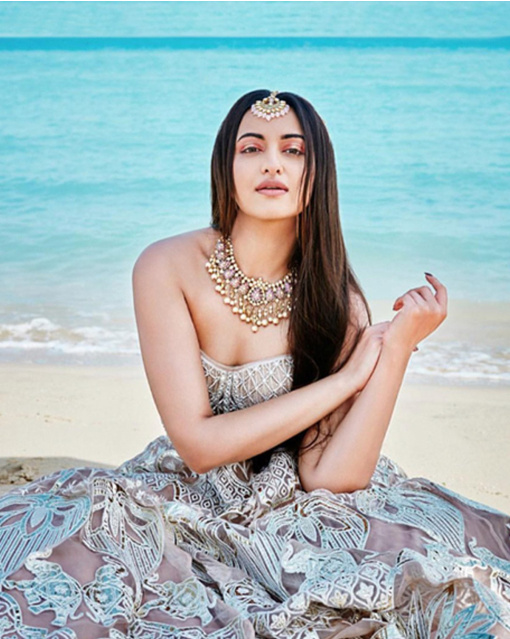 Sonakshi Sinha Chrome  Applique  Gown