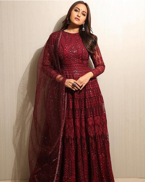 Sonakshi Sinha Red Anarkali Set