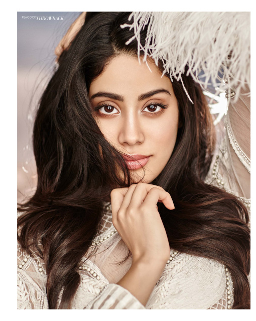 Janhvi Kapoor white lehenga set with feather 