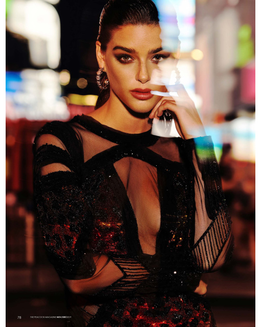 Multi-colored snakeskin embellished dress