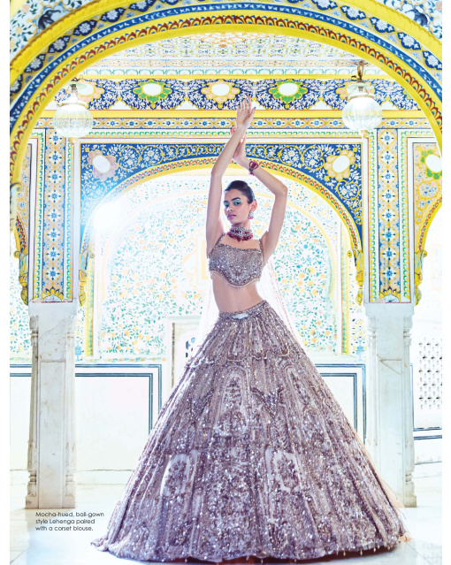 Mocha-hued, ball-gown style Lehenga