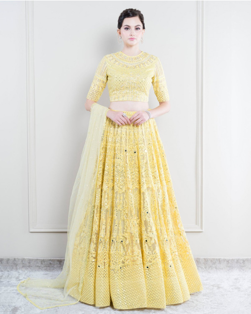 Simone Yellow Resham Lehenga