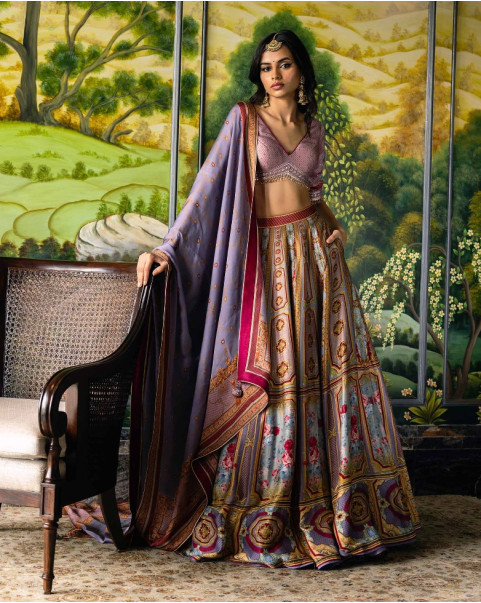 NESOI PRINTED LEHENGA SET main image 0
