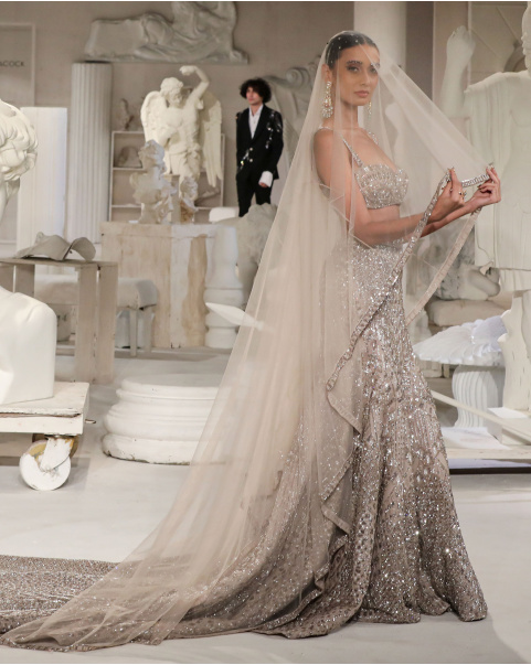 Joyce Lehenga Set Light Mauve Silver Trailed Intricate Motifs