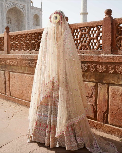 Phoebe Antique White-Based, Multicoloured Lehenga Set