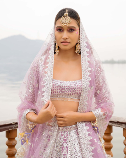 Angie Mulberry Purple Lehenga Set With Chrome Applique