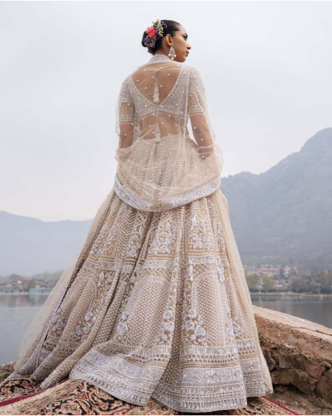 Coralina Ivory Lehenga Set With Intricate Threadwork