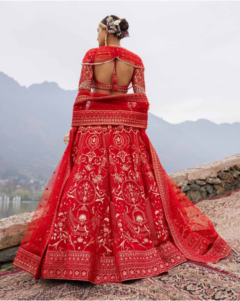 Ellison Red Lehenga Set Featuring Regal And Floral Motifs