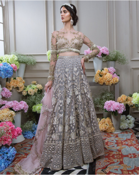 Buy Now Amanda Chrome Applique Lehenga Set - Falguni Shane Peacock