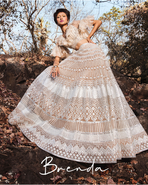 Buy Now Brenda A Ivory embroidered Lehenga Set - Falguni Shane Peacock