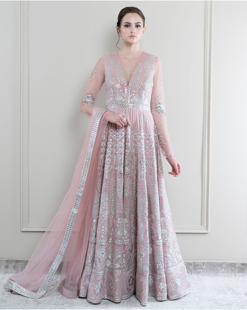 Buy Cecilia Blush pink Anarkali Set - Falguni Shane Peacock