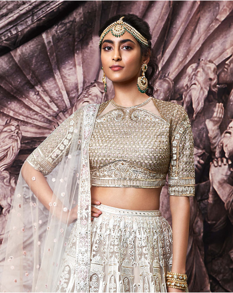 Eve Golden Foil Lehenga Set