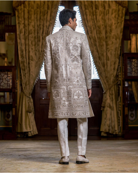 Serge sherwani set