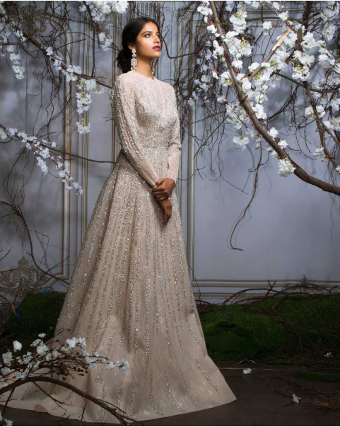 Buy Sophie Crystal Work Gown -  Falguni Shane Peacock