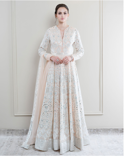 Buy Vanessa Faded peach Anarkali Set - Falguni Shane Peacock