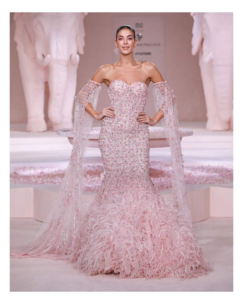 Jasmine Orchid Pink Off-Shoulder Mermaid Gown with Sweetheart Neckline