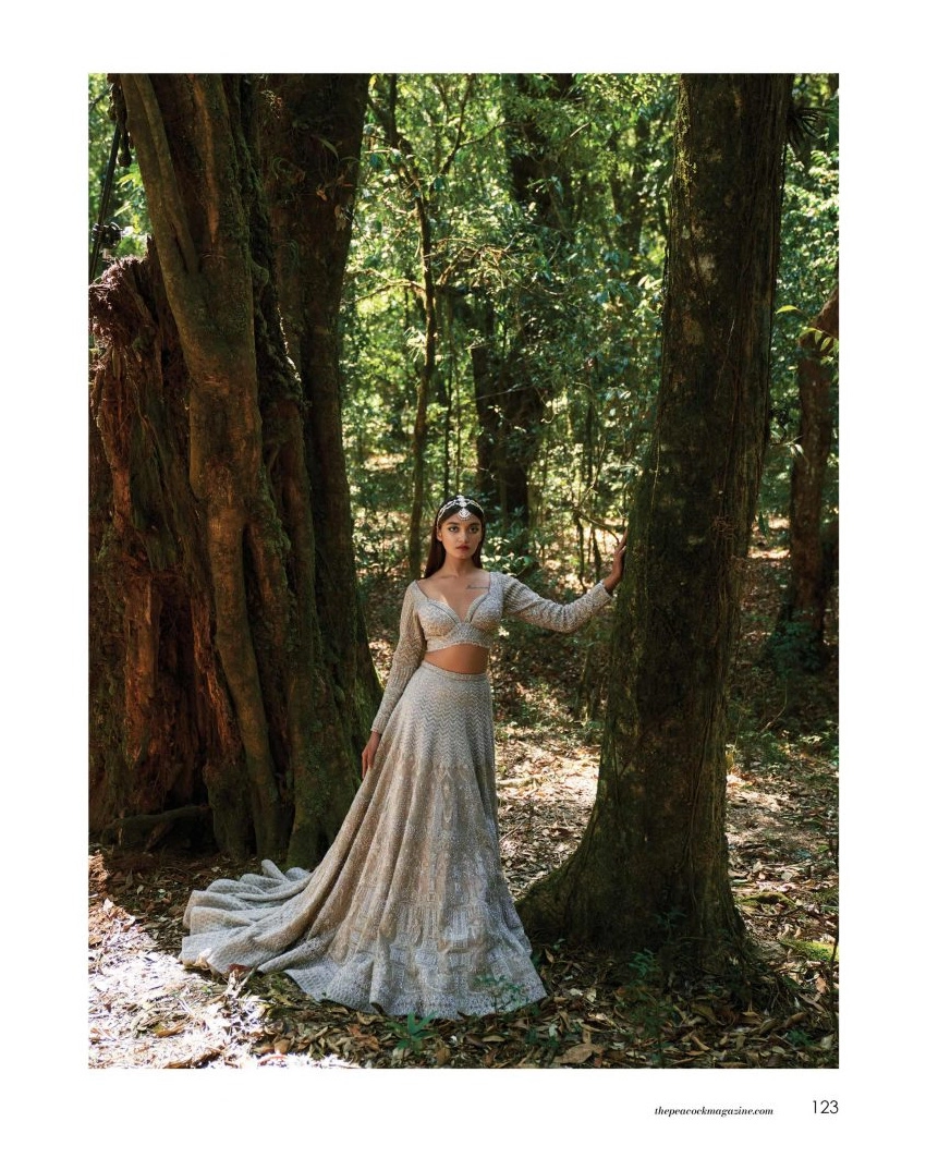 Beige-based Silver Lehenga Set
